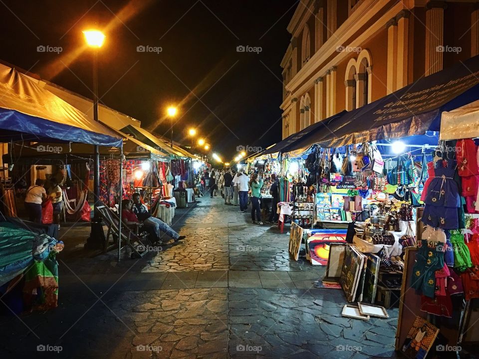 Market in Granada at night.