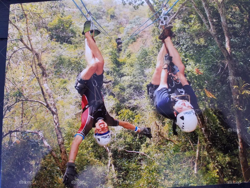 Hang on there ziplining in Mexico