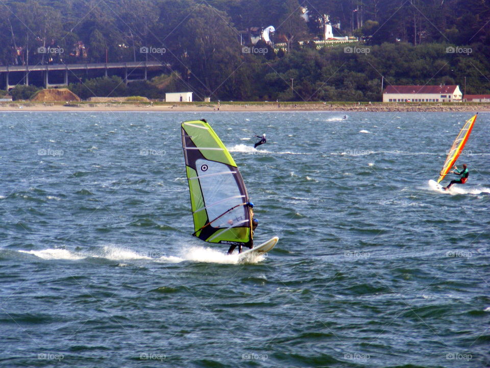 Green windsurfer