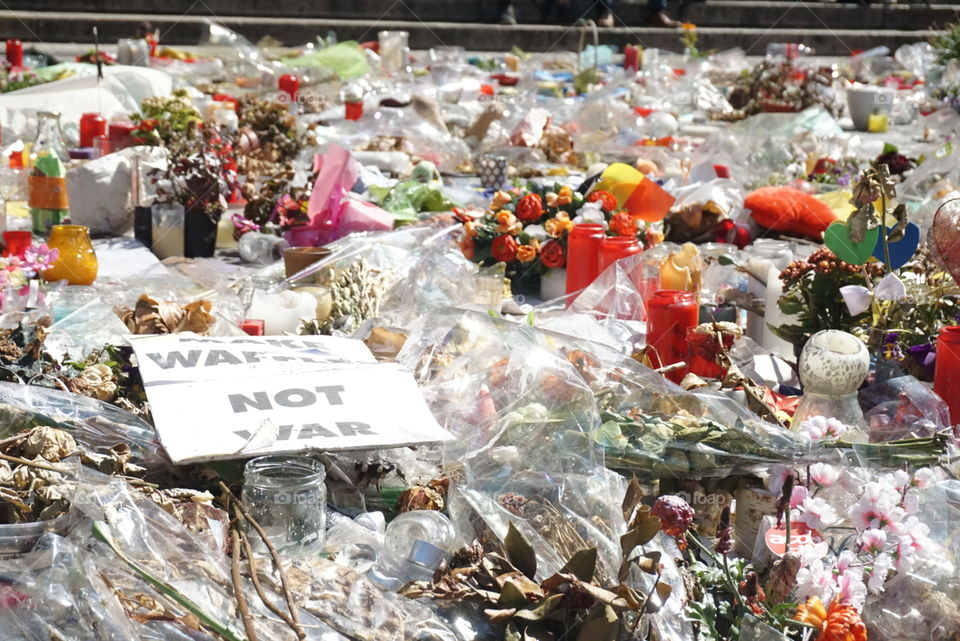 Brussels post-bombing memorial (may 2016)