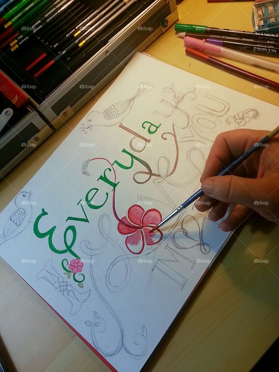 I do. watercolor pencil