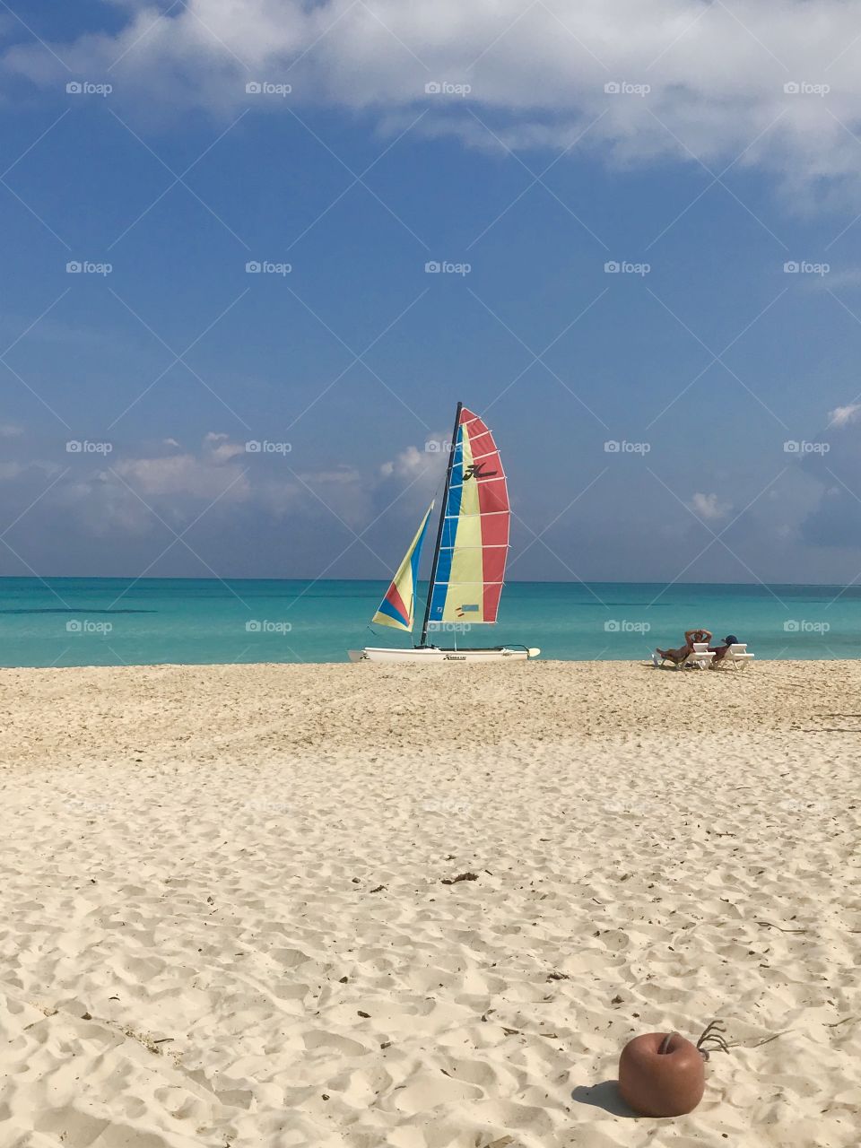 Catamaran on Beach in Cuba