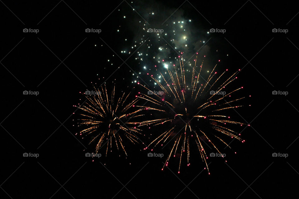 Fireworks, holiday, lights, flicker, splash, celebration, joy, sky, black sky, bright lights against the black sky, night, summer, night sky,
Bright lights of the salute against the black sky