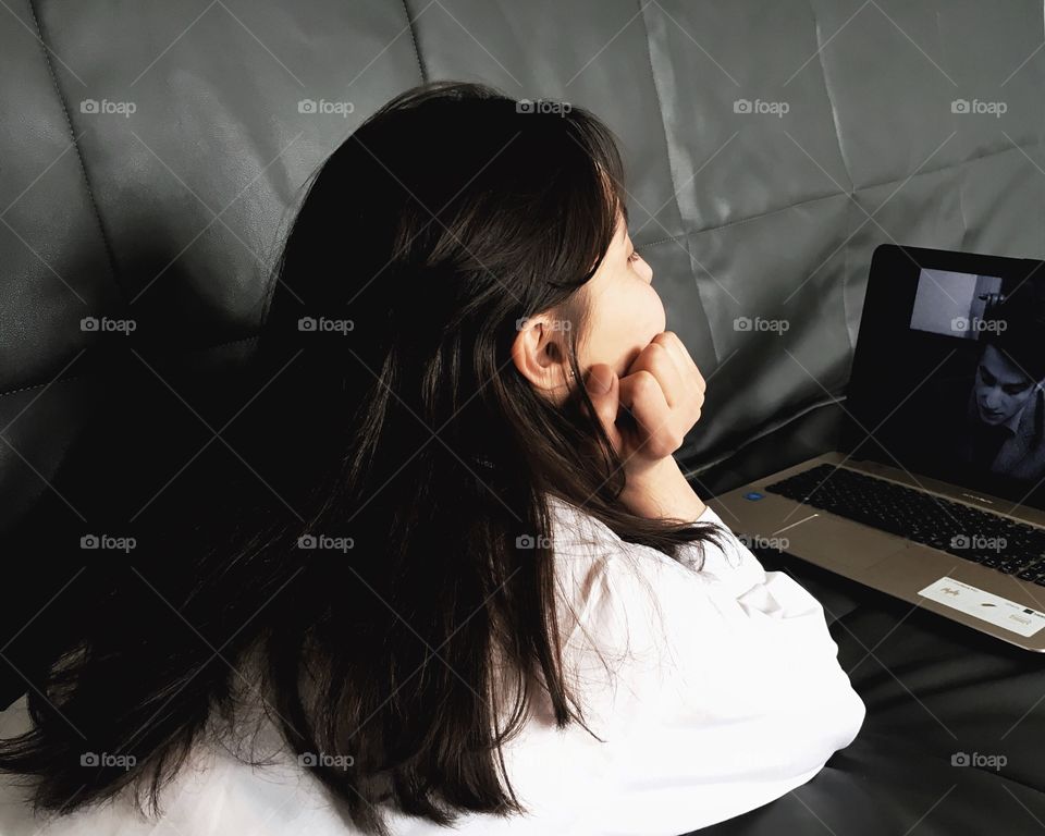 Girl using laptop 