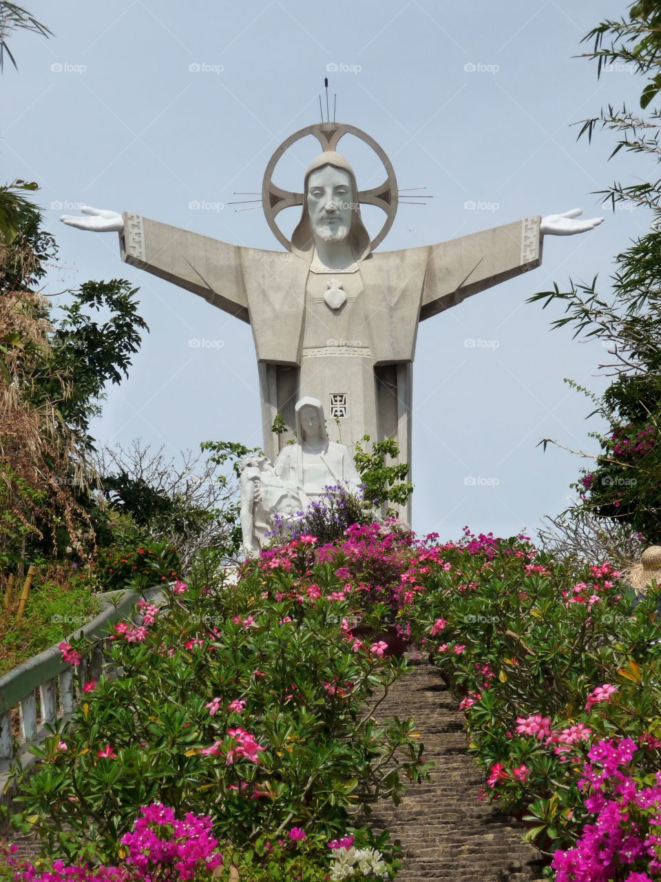 Stairway to the Statue . The Jesus Statue in Vung Tau is the largest in the world. To get there, you have to climb around 900 stairs.