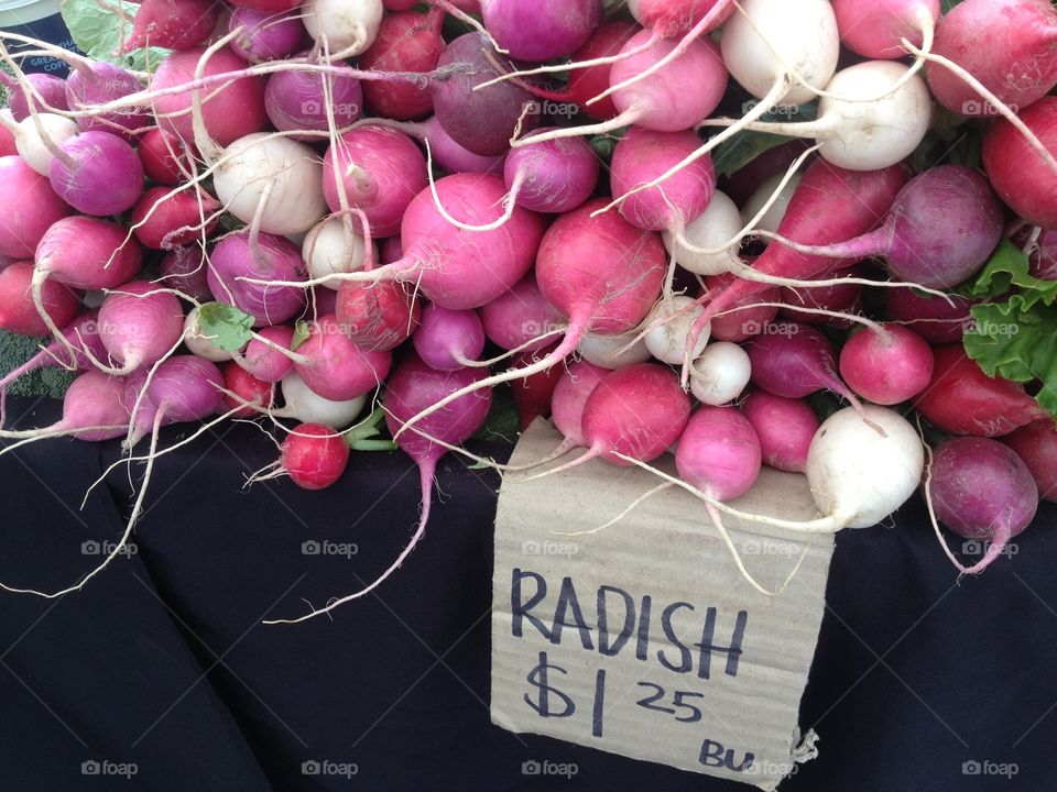 Radishes 4 sale . Multiple colors of radishes for sale