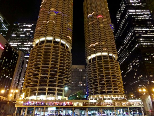 Corncobs. Taken from the river walk.  Marina City aka the corncobs of Chicago.