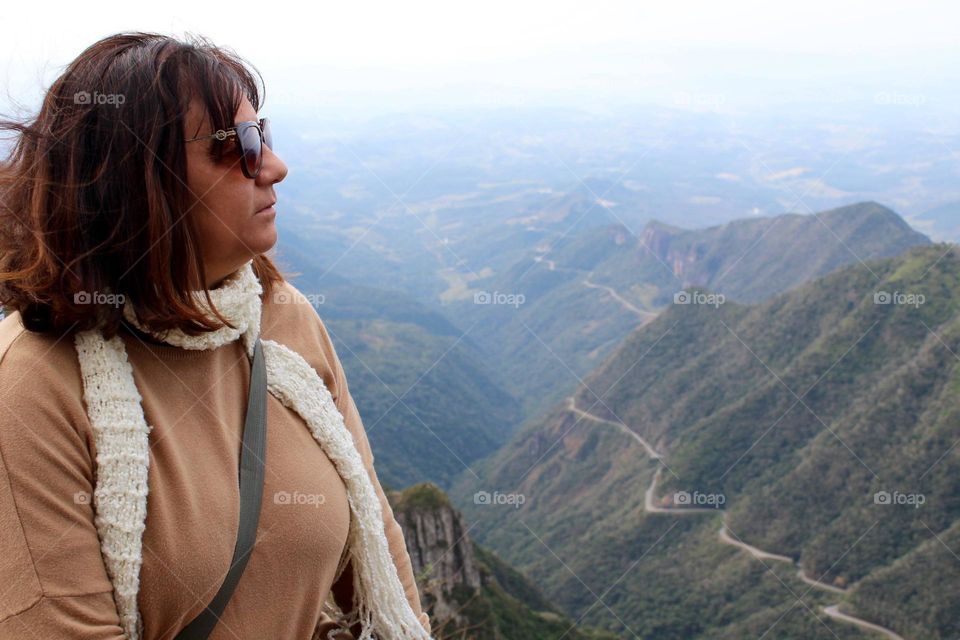 Woman admiring the canyons