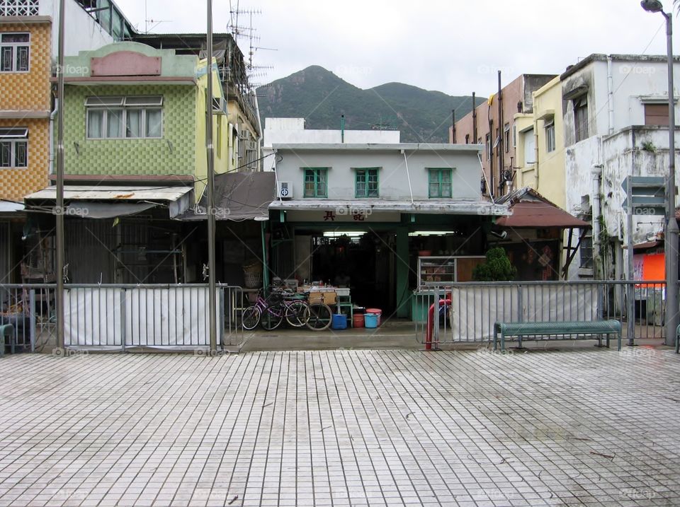 Mountains View. Village Main Street