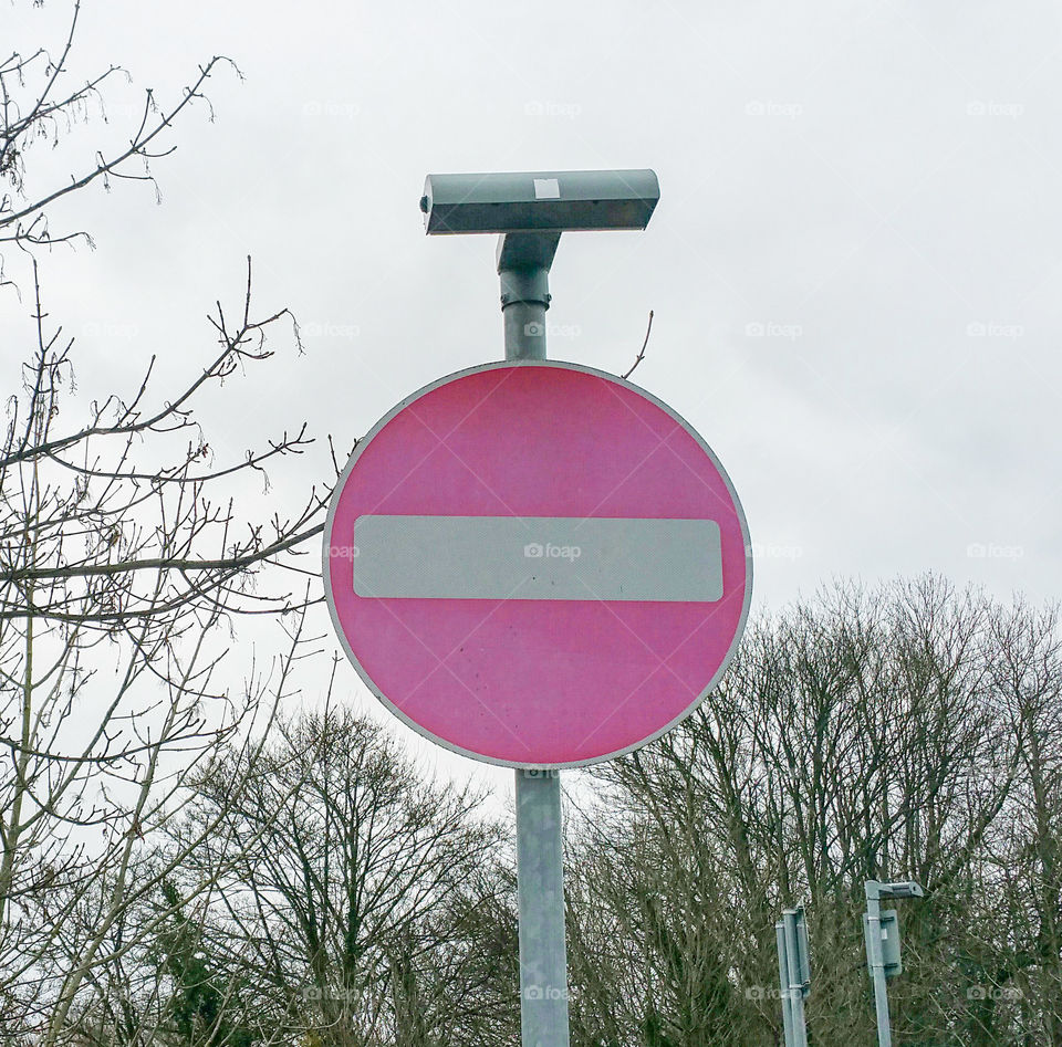 A pink sign