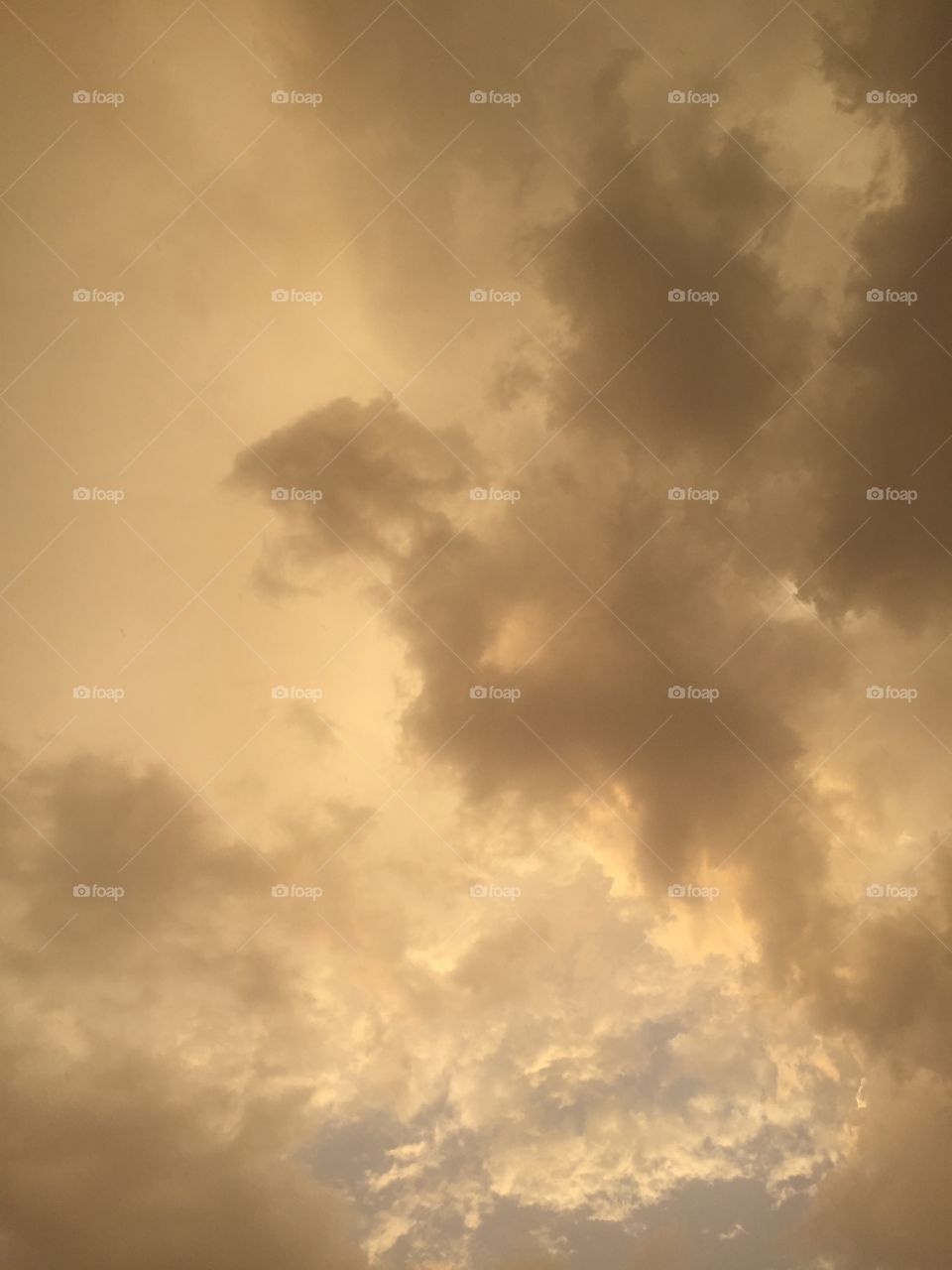 Dust storm mixed in the clouds 