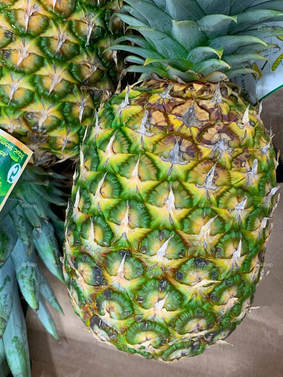 Fresh pineapple at the fruit market.