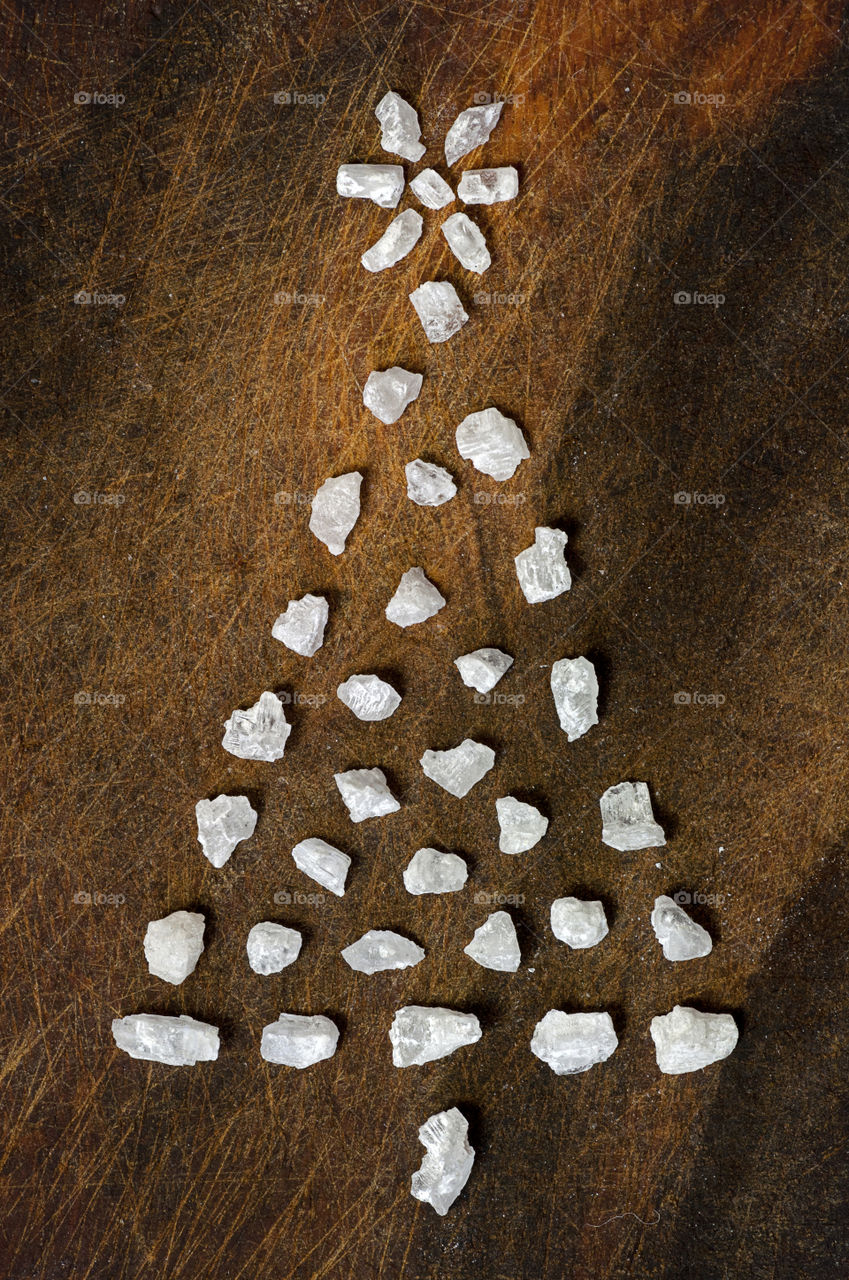 Christmas tree made of coarse salt