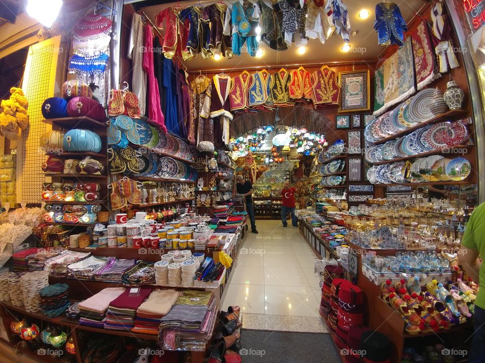 Traditional shop in Spice bazar Istanbul Turkey