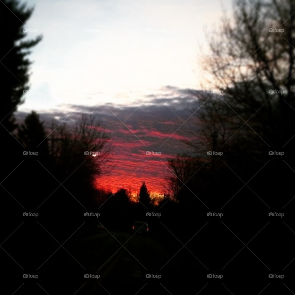 red sunrise