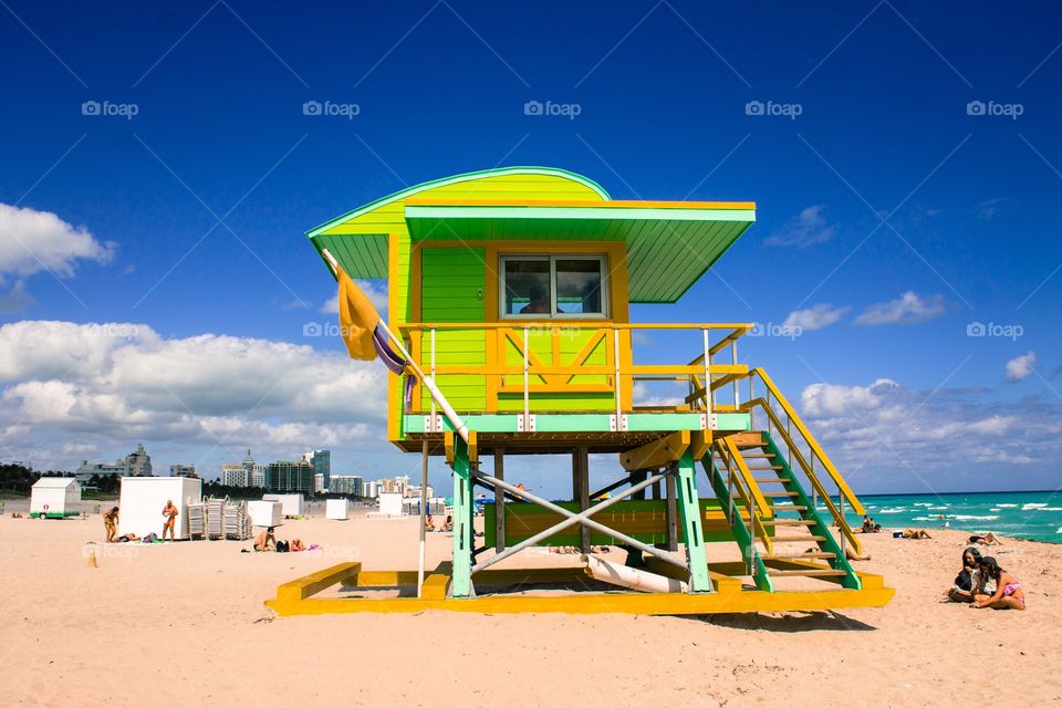 lifeguard stand in south beach Miami