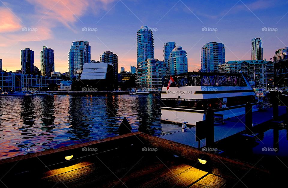 Sunset Granville island Vancouver