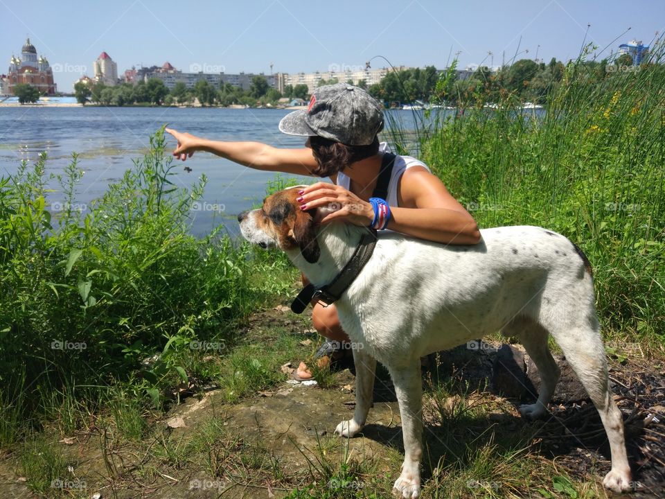 Girl with dog