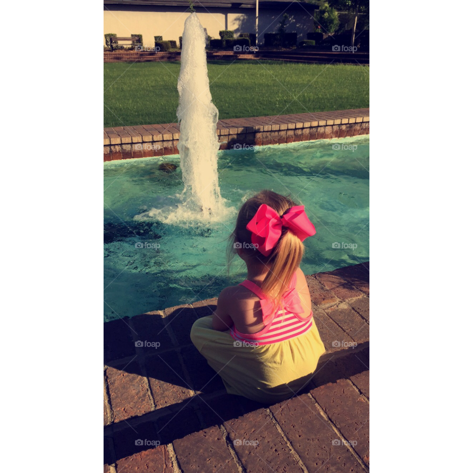 Veterans memorial. She loves the fountains at the memorial park. We like to go visit. It is so peaceful! 