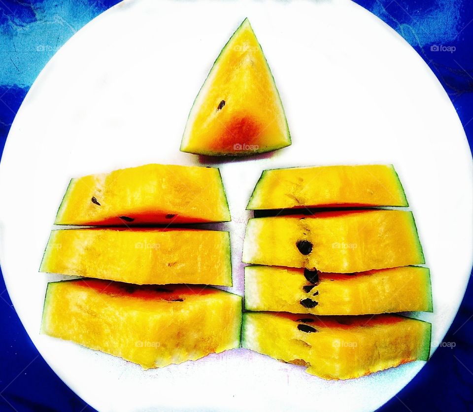 The beauty of a yellow watermelon
