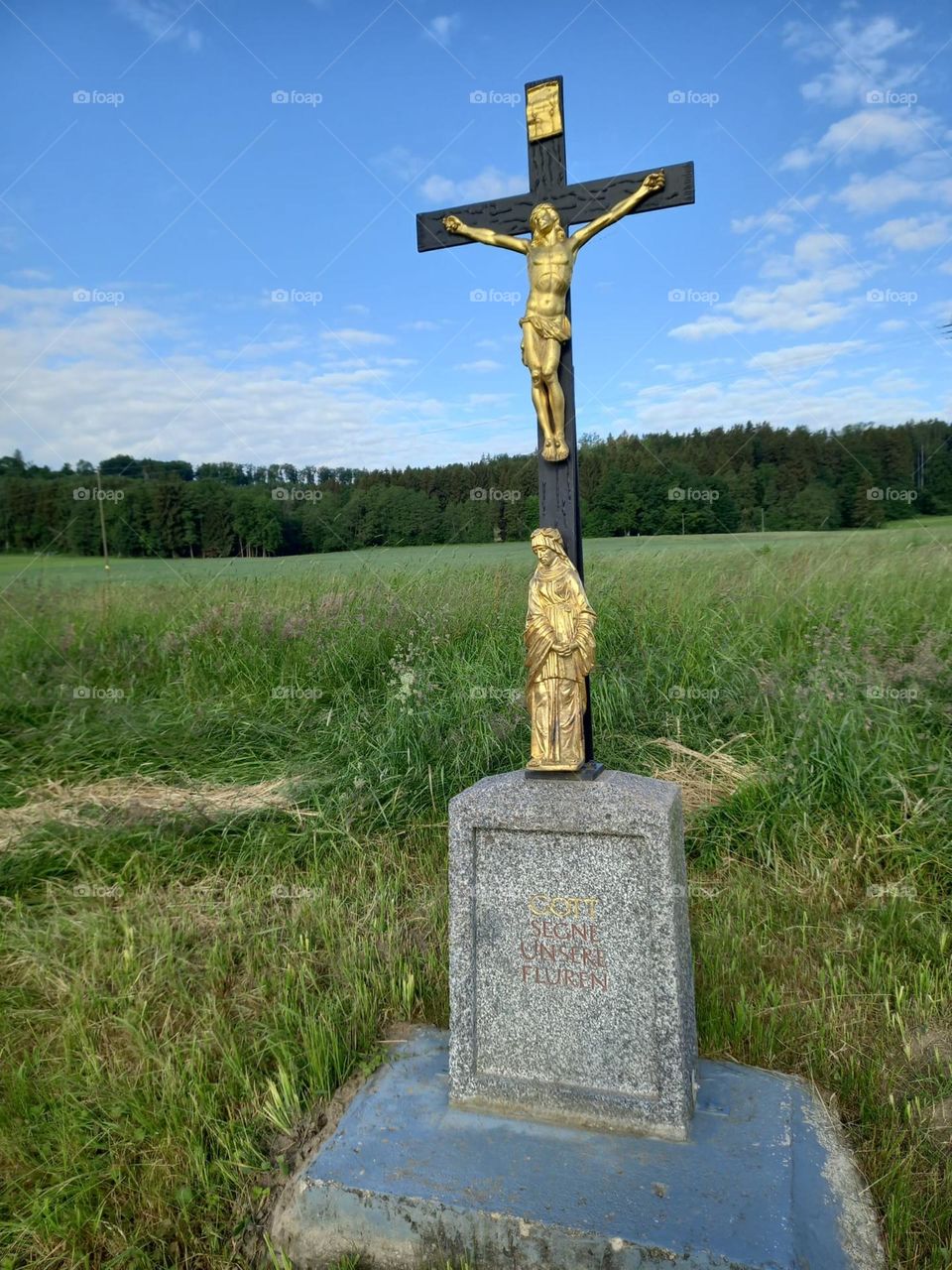 "God Bless Our Fields" Wayside Cross