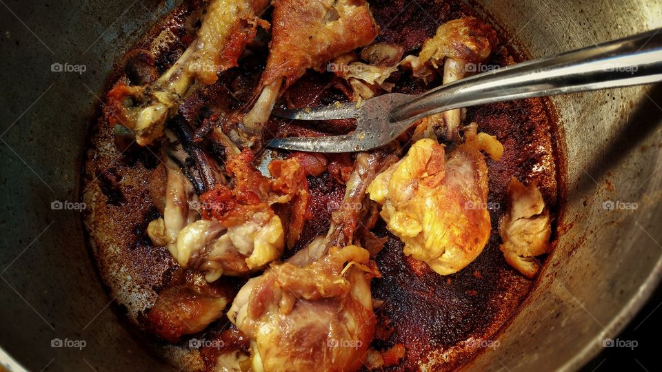 Cozinha, frango frito.