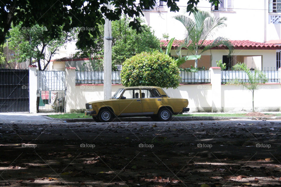street yellow car summer by scaryhair100