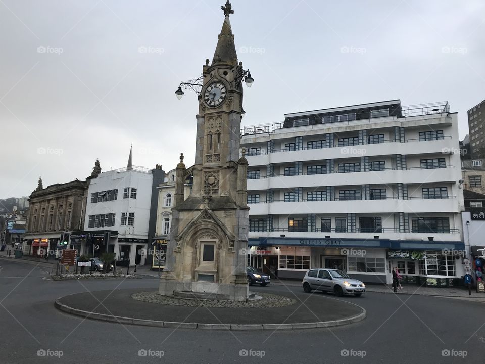 Torquay’s main clock feature in central Torquay, serving its residents and holiday makers.