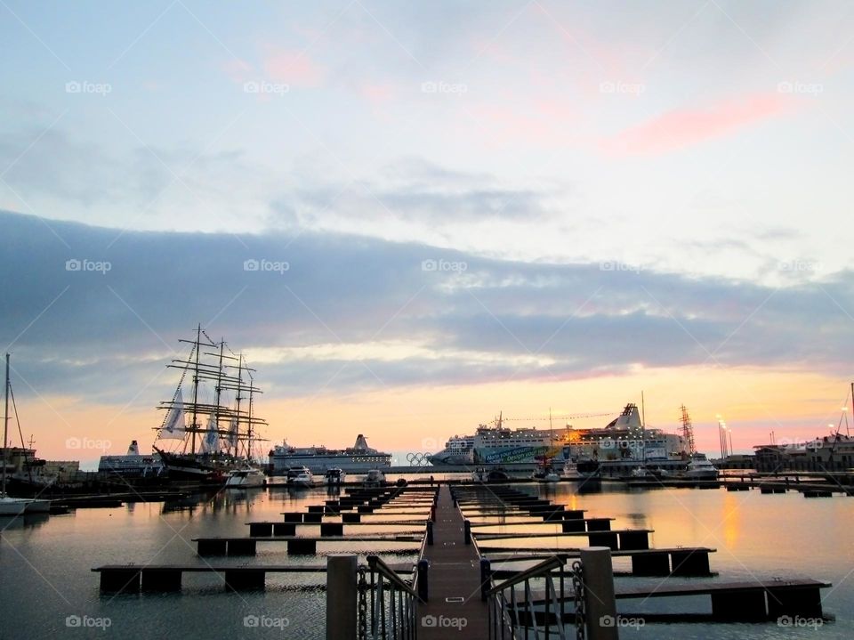 In the port of the Black Sea, Sochi