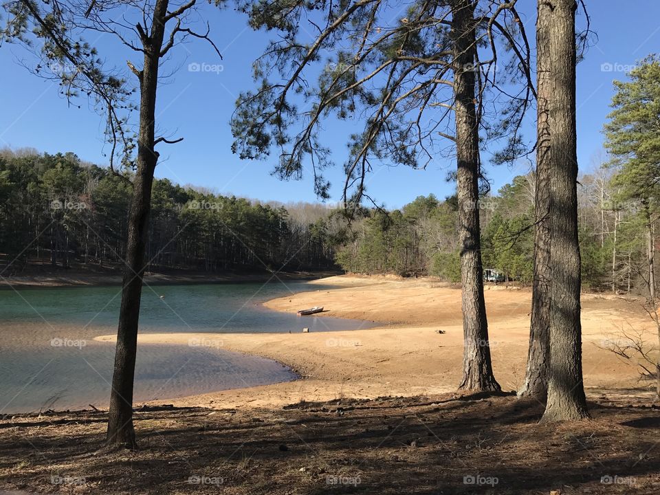 Quiet beach on the bay