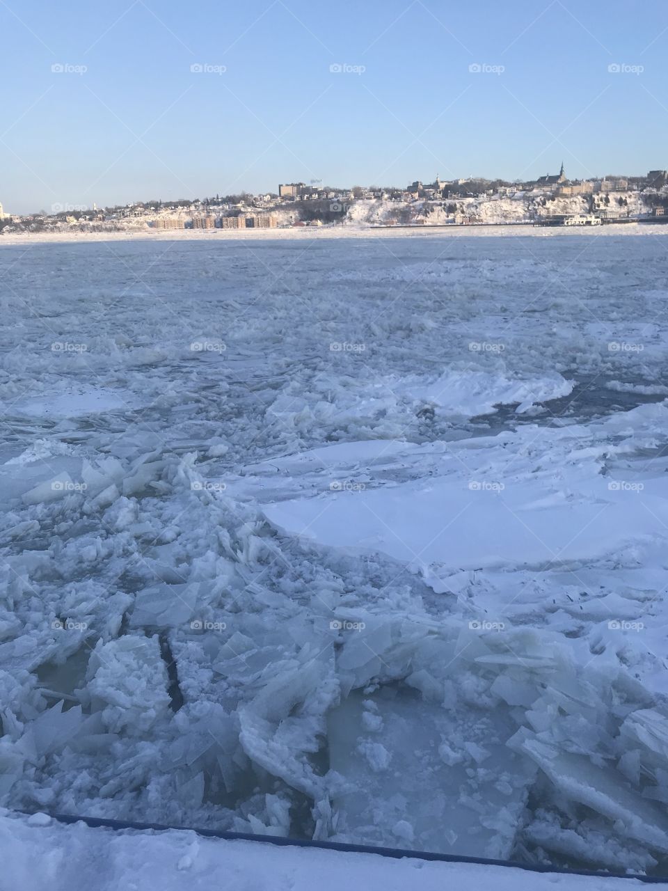 Frozen Saint Lawrence river 