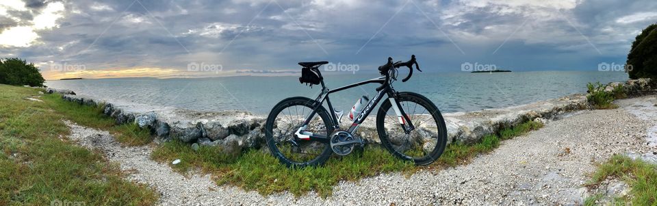 Cycling at sunrise 