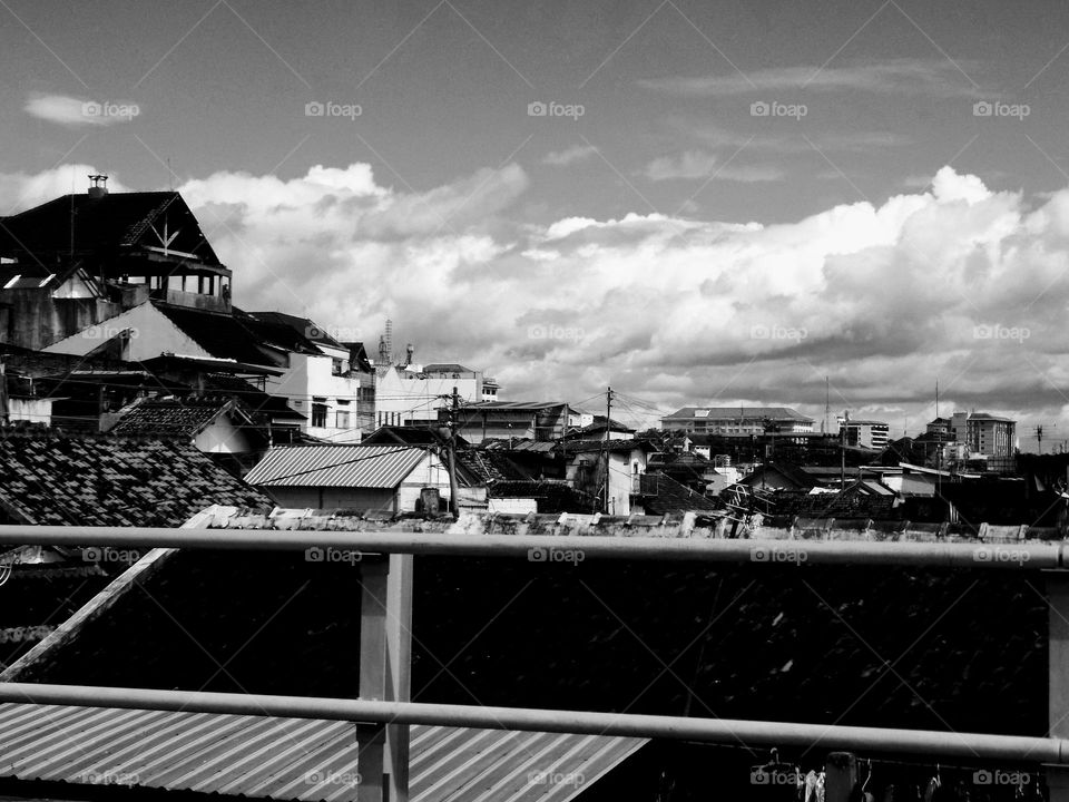 Clouds over residential areas