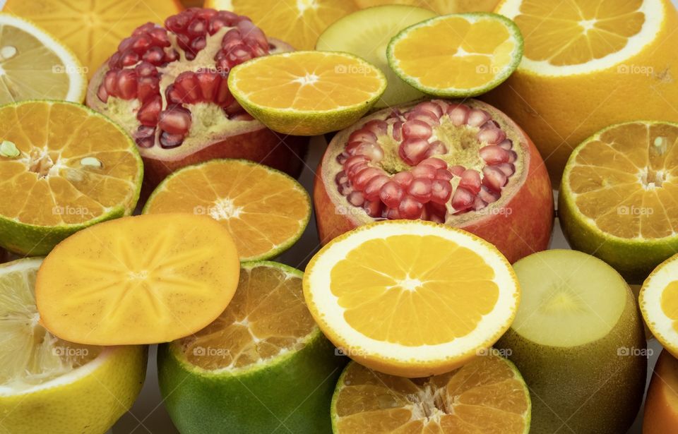 Delicious Vitamin C fruits background