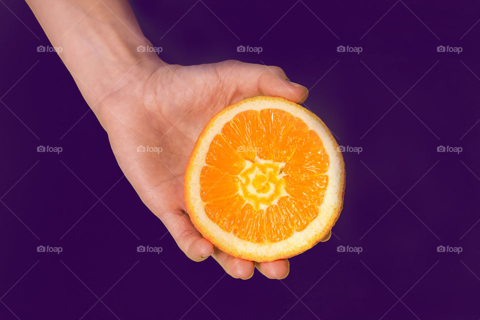 Orange on purple 