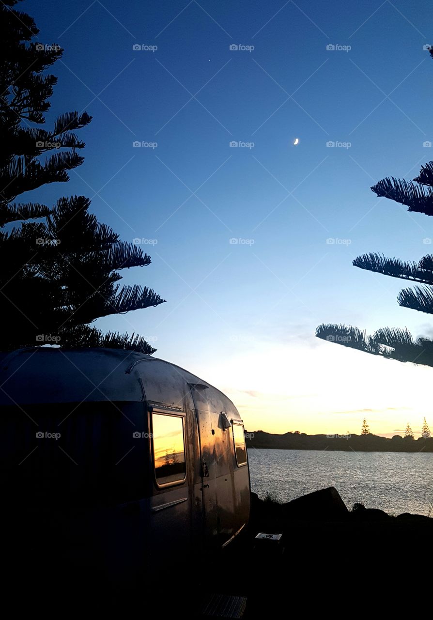 Caravan sunrise, Bay of Plenty, New Zealand