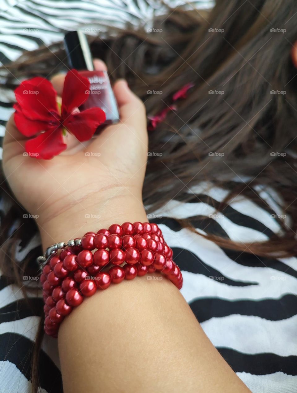 Red beaded bracelet