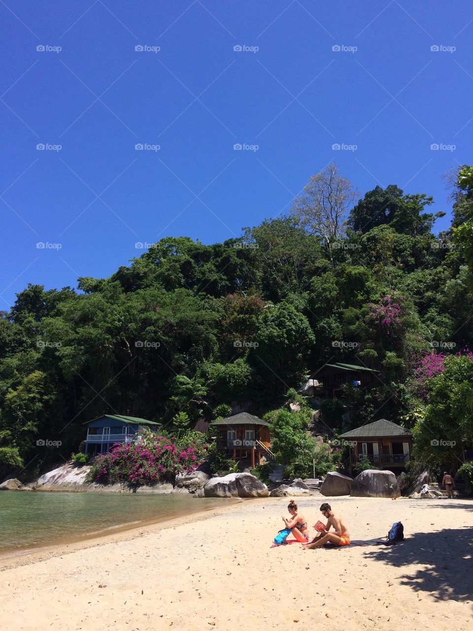 Picturesque nature and relaxing vacation vibes in Tioman Island nature reserve area 