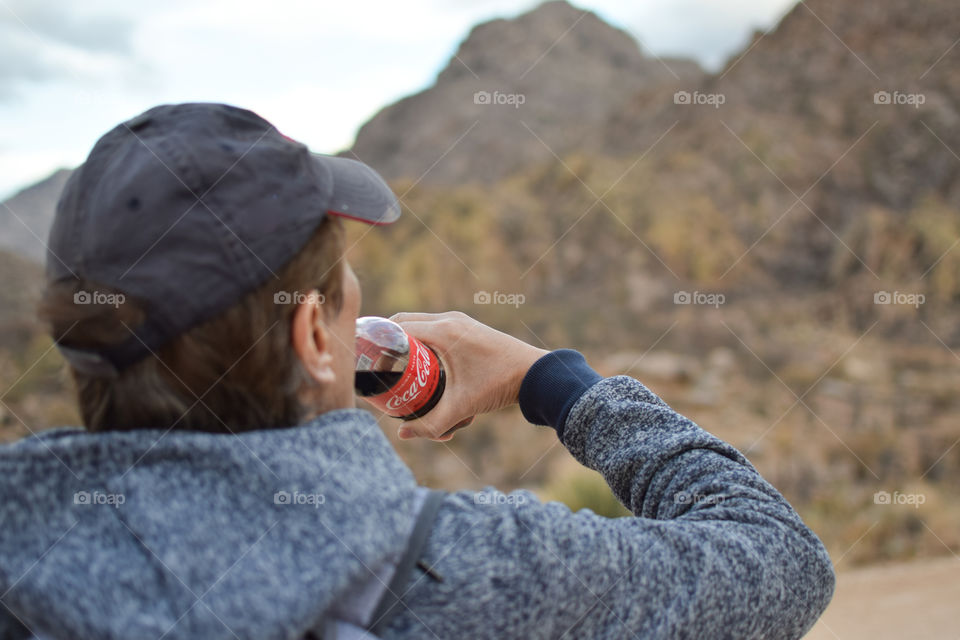 Hiking with coke 