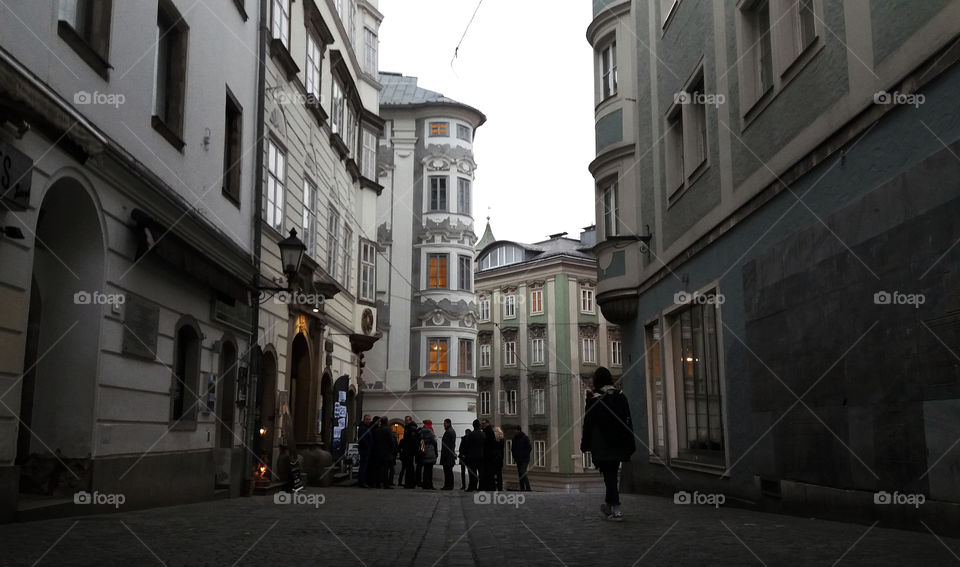 Taking a stroll down the beautiful old town of Linz, during my winter trip in Austria.