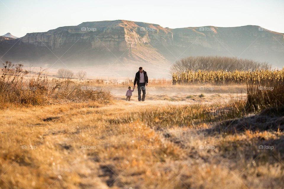 Love, photographed - Daddy and girl on an early winter walk