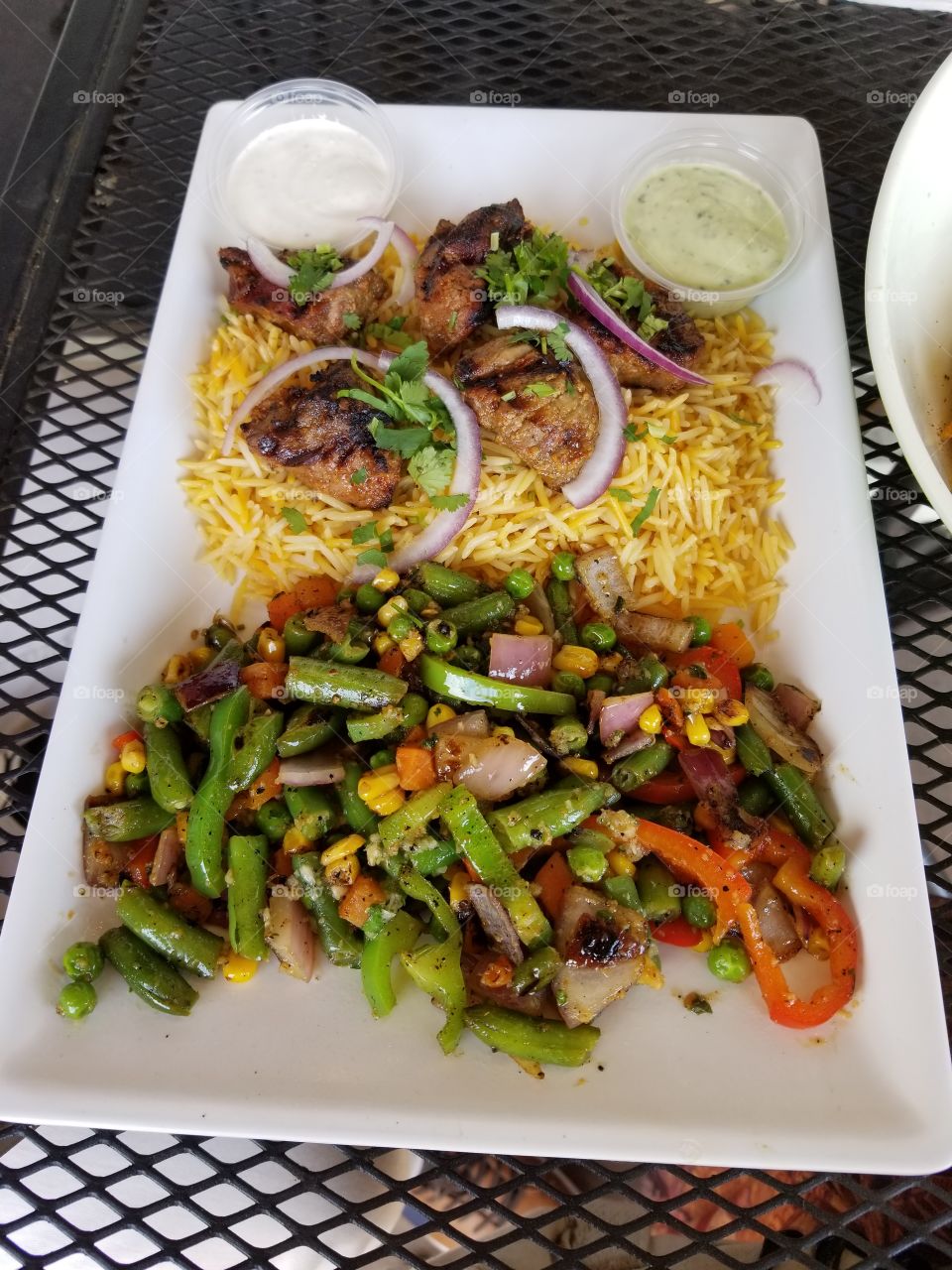 Vegetable and Lamb Platter with Rice