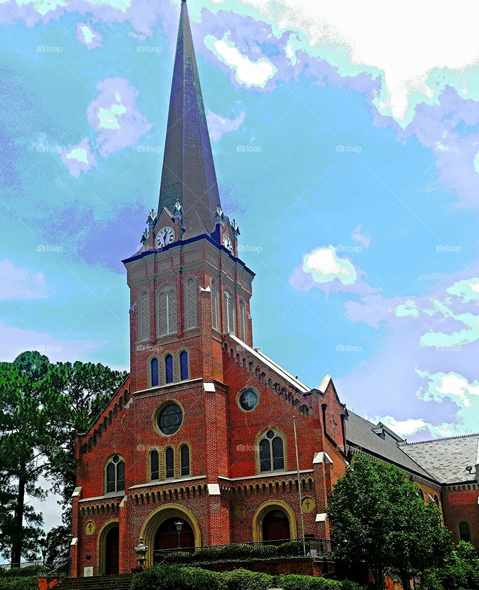 Church in Abbeville. sights throughout Louisiana