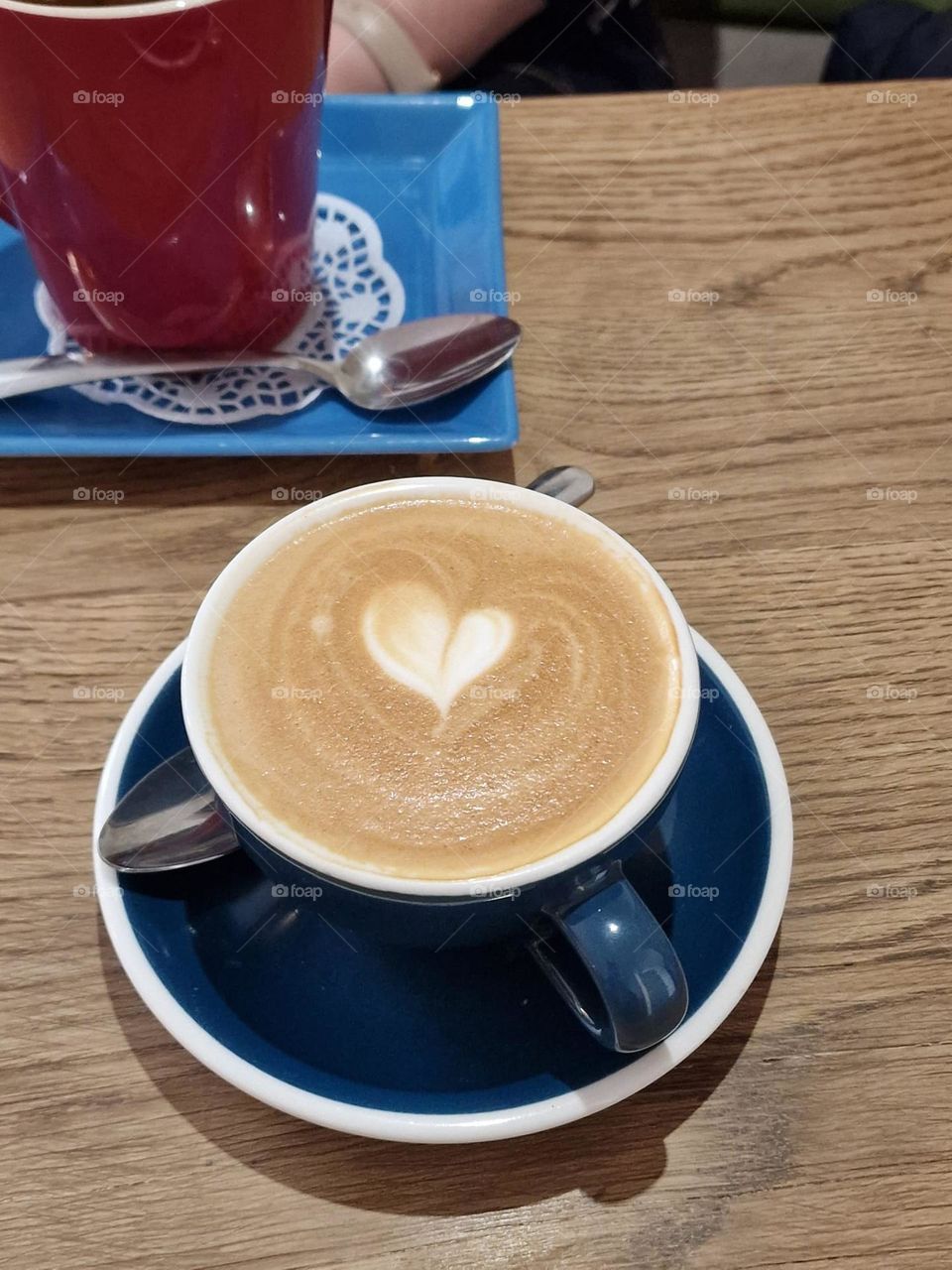 Nice birthday coffee in a cozy cafe.