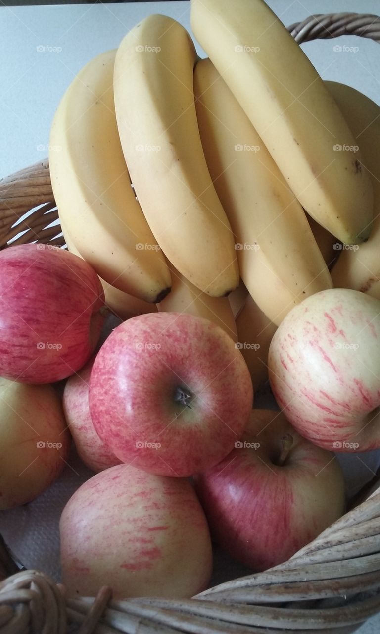 Fruits. apples and bananas