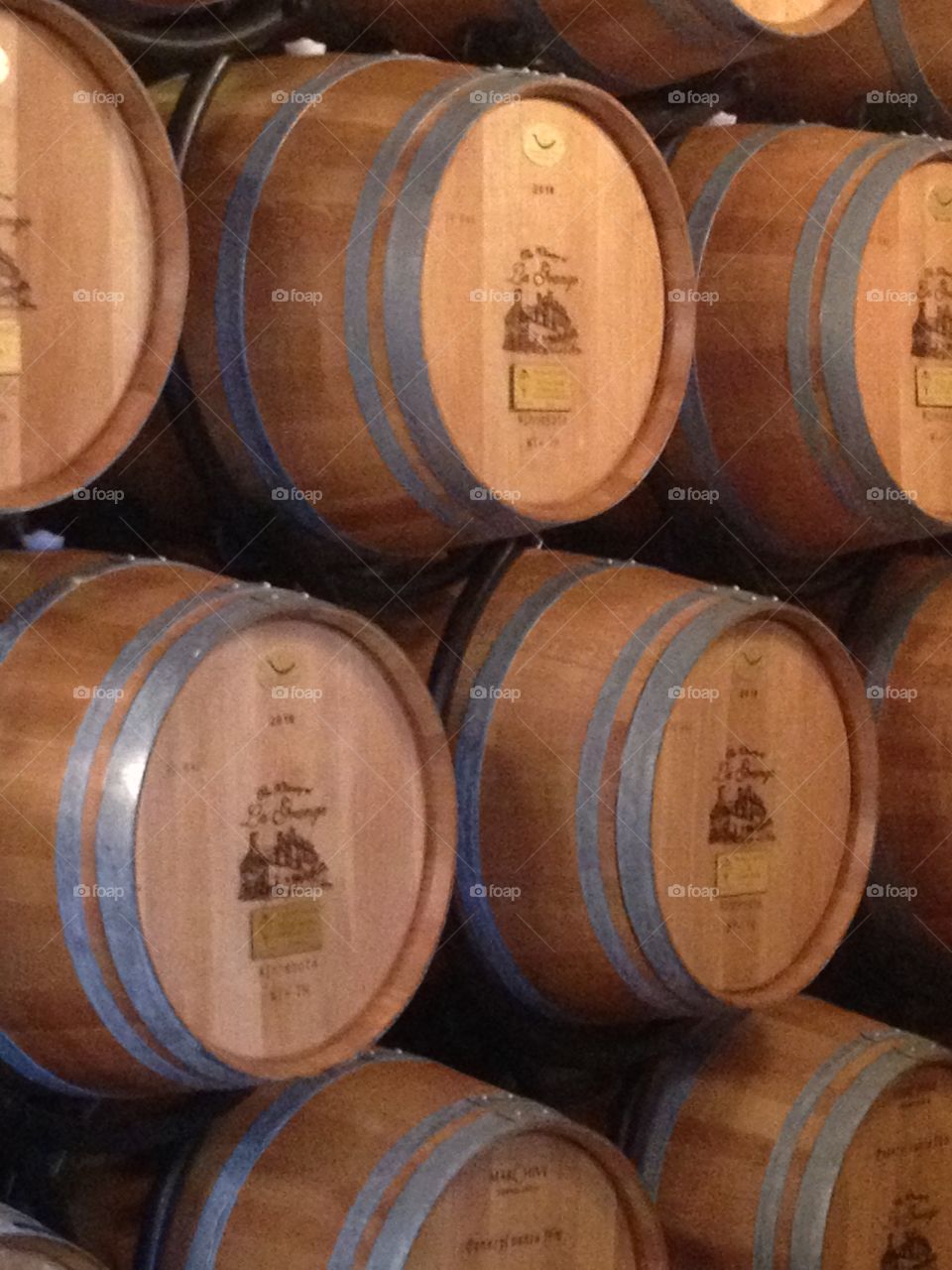 Wine Barrels at La Grange Winery