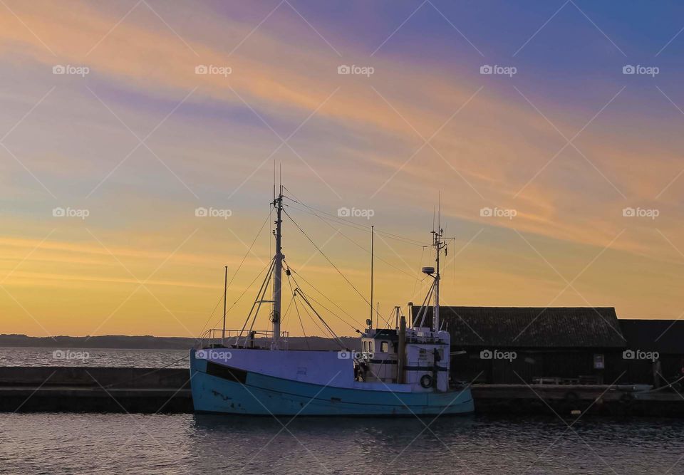 Sunset at harbour 