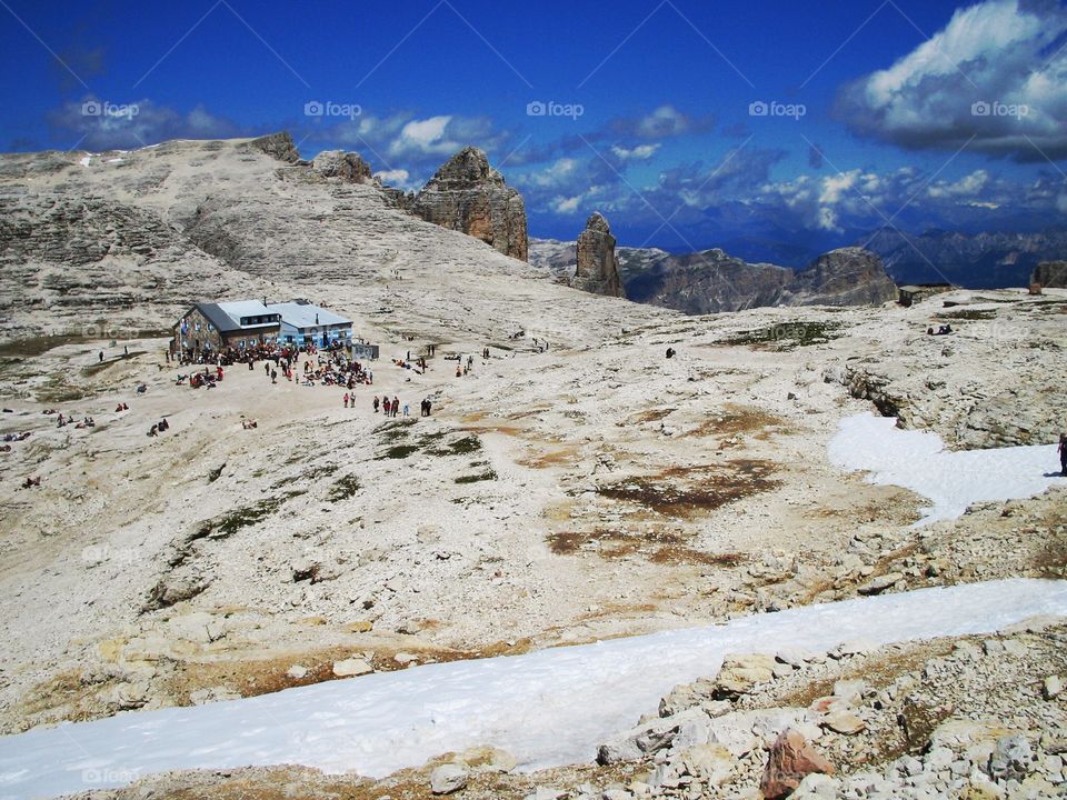 High mountain. Keep calm in this highest place in the Alpes,