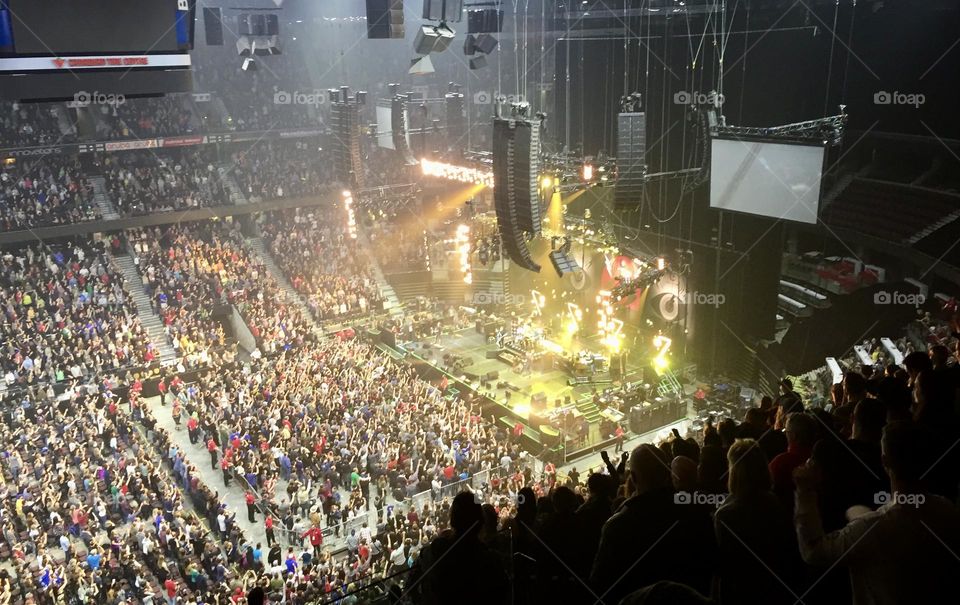 Pearl Jam as viewed from the upper bowl playing to a sold out show in Ottawa, Canada.