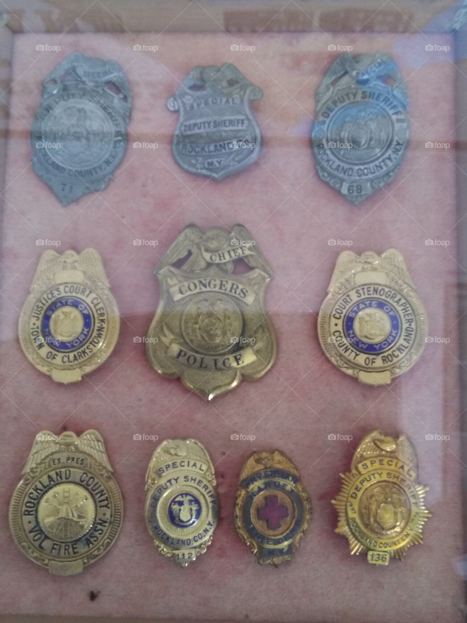 Fireman shields/badges from over the years
